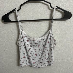 White/flower tank- shein small